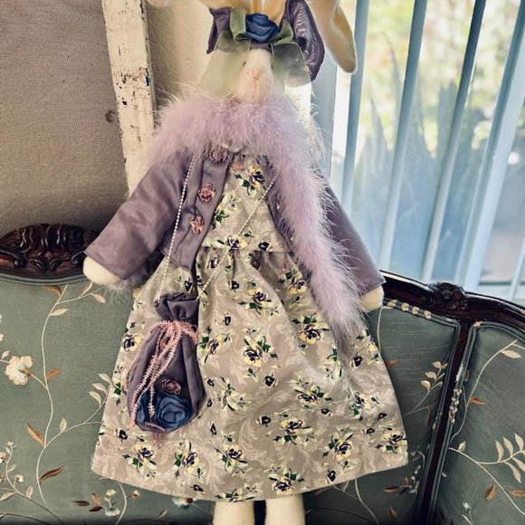 Unique One of a Kind Hand Made Rabbit Collectible Doll - Picture 3 of 7